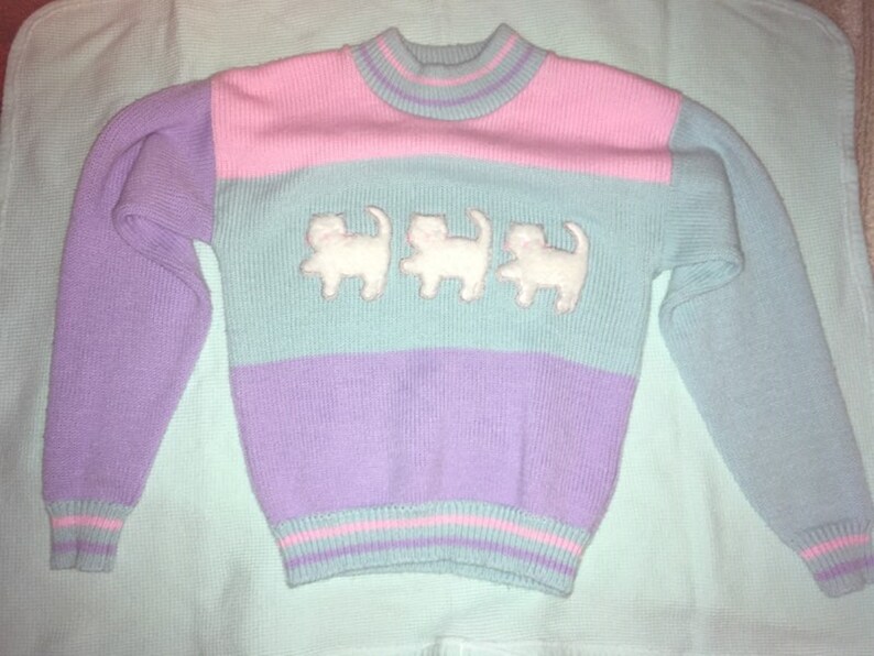 pastel cat sweater