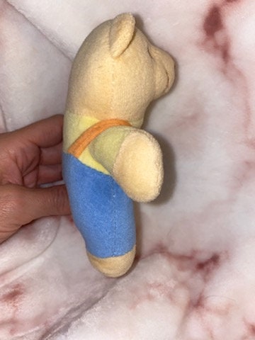 希少ヴィンテーテディベアジベージュのオーバーオールのぬいぐるみ