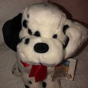 Vintage Animal Alley Dog plush Dalmatian puppy by Commonwealth NWWTS Red ribbon