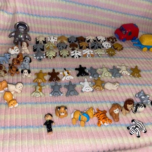 Vintage Galoob Pound Puppies Miniature Lot for Big Lot of 62 Dogs Cats Circus Pets Mini Pretend Play