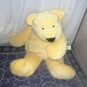 Vintage North American Bear Flatobearious Plush 25&quot; Flat Tummy Yellow ECU