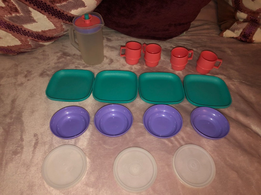 Tupperware Toys Mini Serve It Plastic Play Dishes Kids Retro