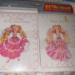 Invitaciones de cumpleaños con adorables mechones vintage y tarjetas de agradecimiento, 8 unidades, para cualquier fiesta especial con amigos