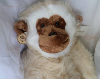 Rungo Monkey plush by Vintage Russ Vintage Caress light dark brown NWWTS  28&quot;