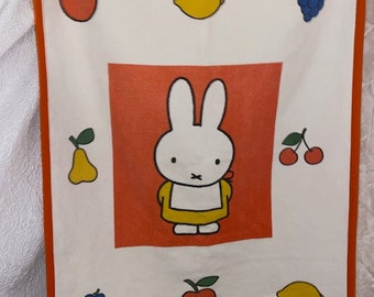 Vintage Miffy Baby Blanket Grapes Pears Cherries Lemon Apple VGC Pigment
