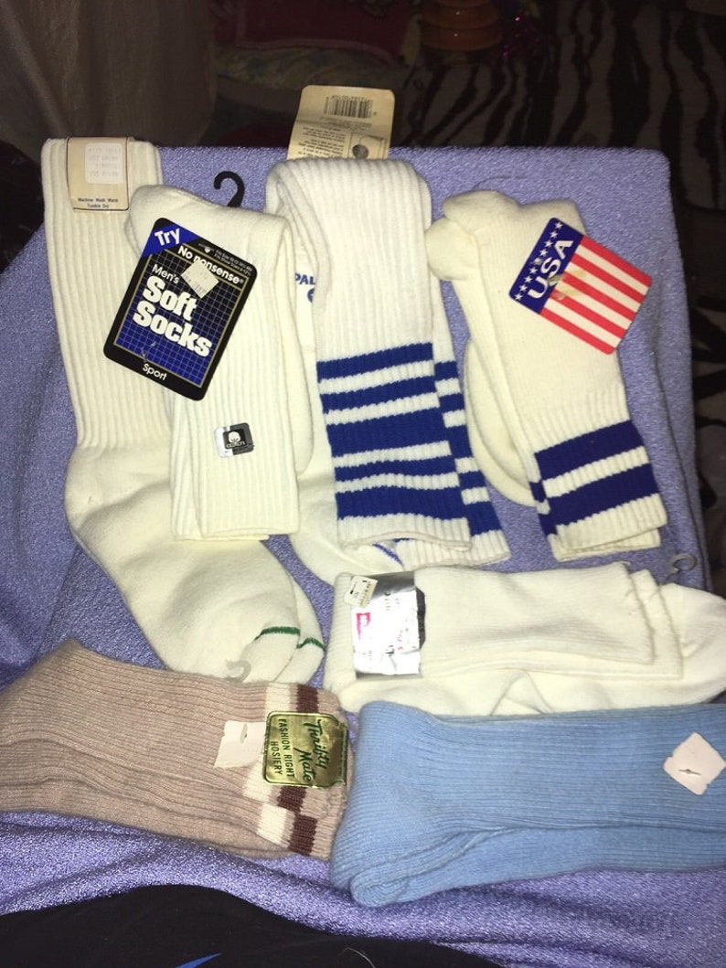 Vintage Socks Lot Mens size 10-13 Some orlon sport dress Soft New 70/'s 80/'s
