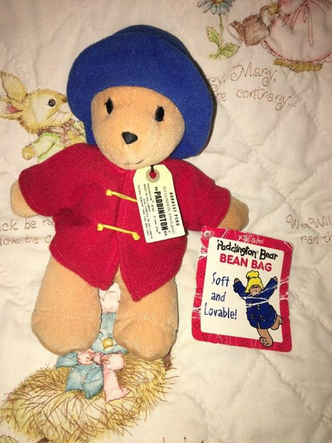 Vintage Kids Gifts Paddington Bear Plush Beanbag Red Coat Blue Etsy