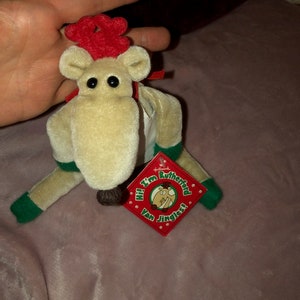Vintage Hallmark Reindeer plush Rutherford Heartline NWTS Van Jingles Party Perker upper Party Animal Apron