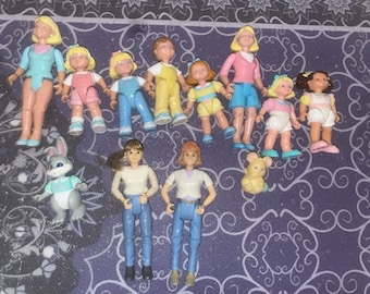 Vintage Fisher Price Loving Family Doll lot Furniture VGC to Gooder Pink Aqua Blue Yellow