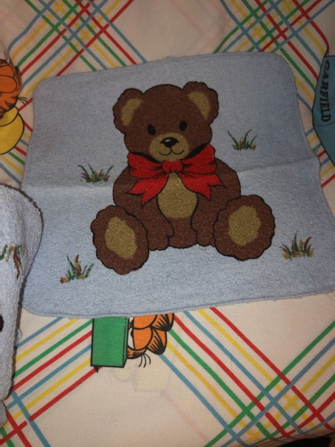 Vintage Cannon Washcloth Lot Teddy Bear Washcloths Matching Set of Four ...