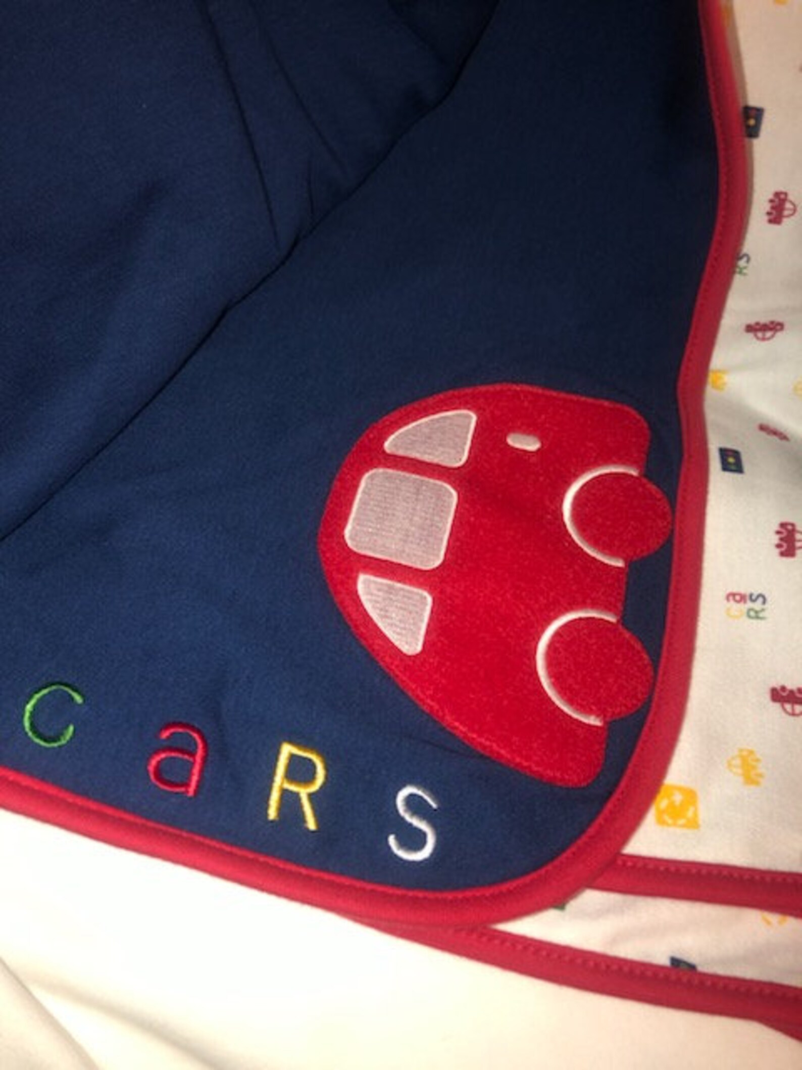 Vintage Gymboree Baby Blanket Cars White Side Red Blue Green Etsy