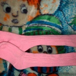 Vintage Cable Knit Socks Baby Toddler Orlon Pink Hi Soft NWOTS Childs Kids kid size unknown measure your socks