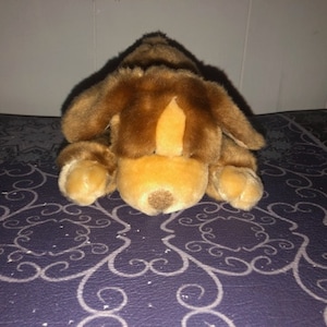 Vintage Animal Alley Dog plush Small Version Classic Puppy Beige Brown Very Soft ECU 8.5&quot;