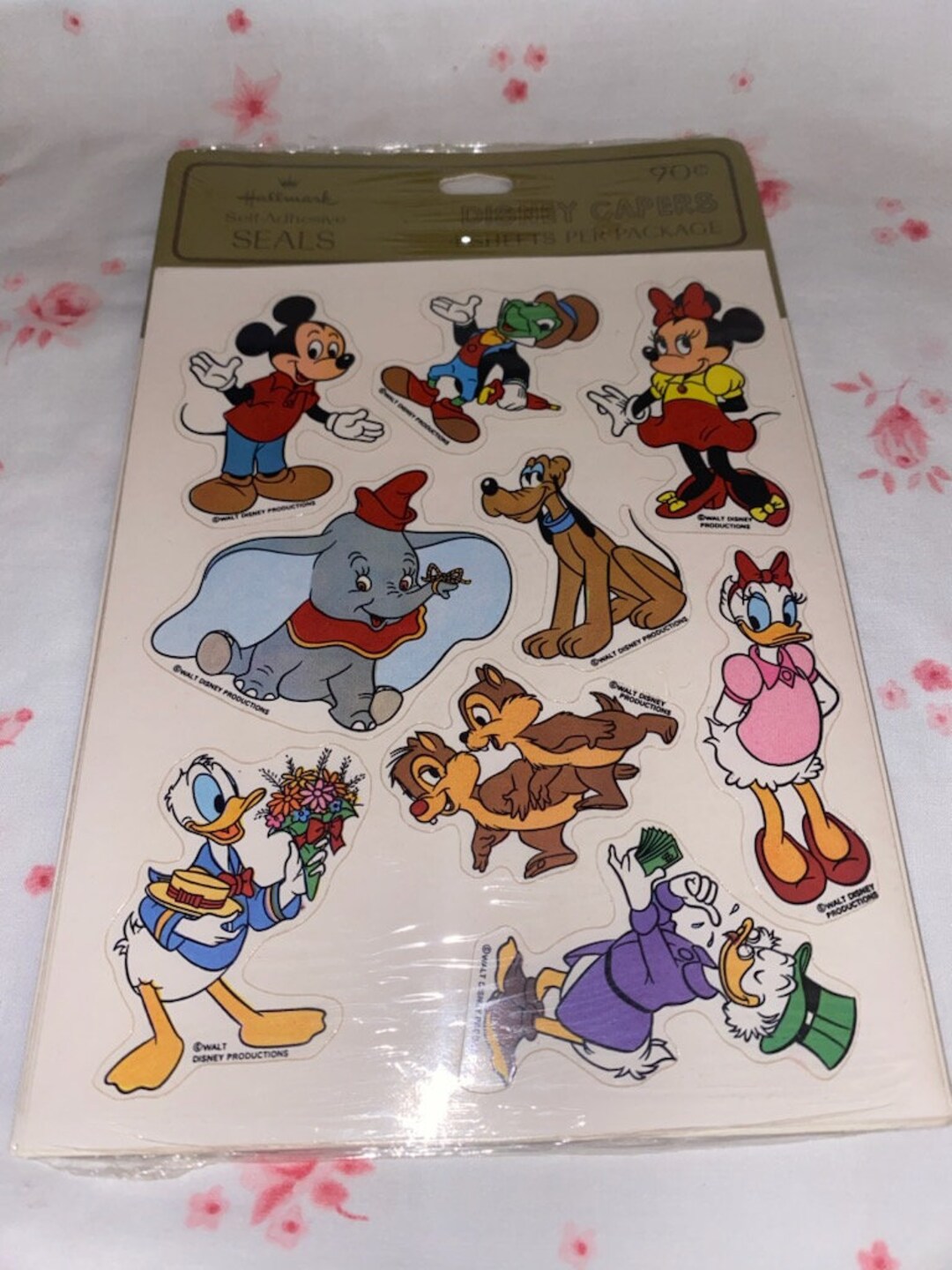Vintage Hallmark Disney Stickers Dumbo Scrooge Mc Duck Chipmunks Pluto ...