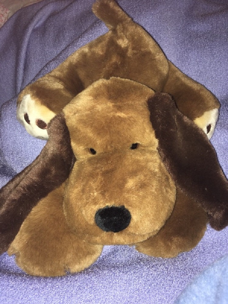 Vintage Singi Dog plush Beagle Lays Flat Brown Black ears nose -   Portugal