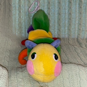 Vintage Baby Gund Caterpillar Plush Musical Pull Toy Velour Round Big Pink Cheeks 1 eye small paint scuff otherwise ECU Works