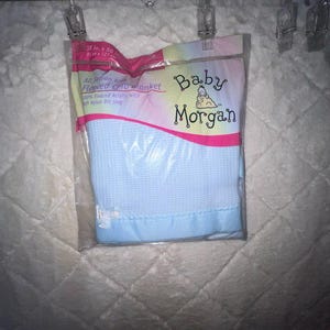 Cobertor de bebê vintage Baby Morgan azul bebê térmico Waffle Weave NIPW
