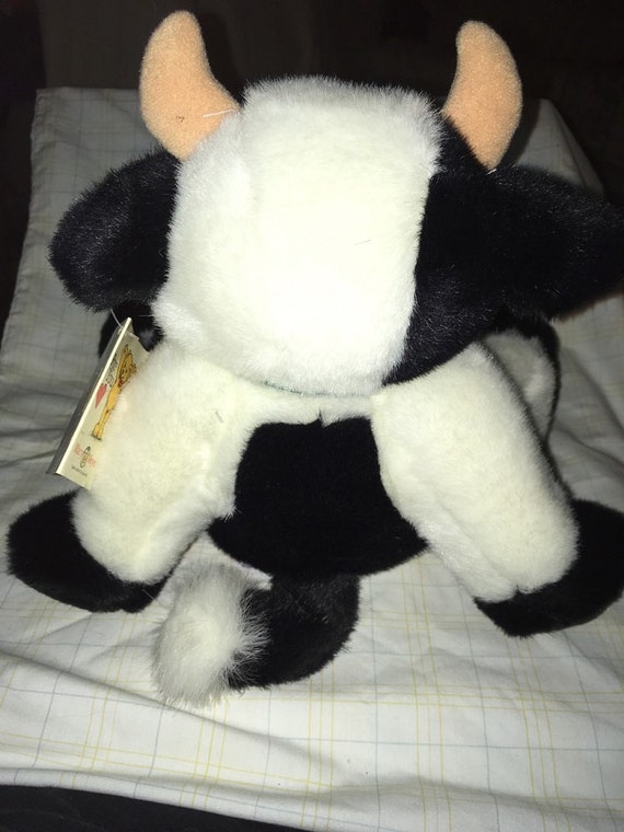 Vintage Mary Meyer Cow peluche Lazy Daisy pose dos sur avant 1994