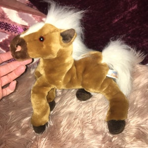 Vintage Animal Alley Horse plush Rusty Brown With White mane Pony ECU