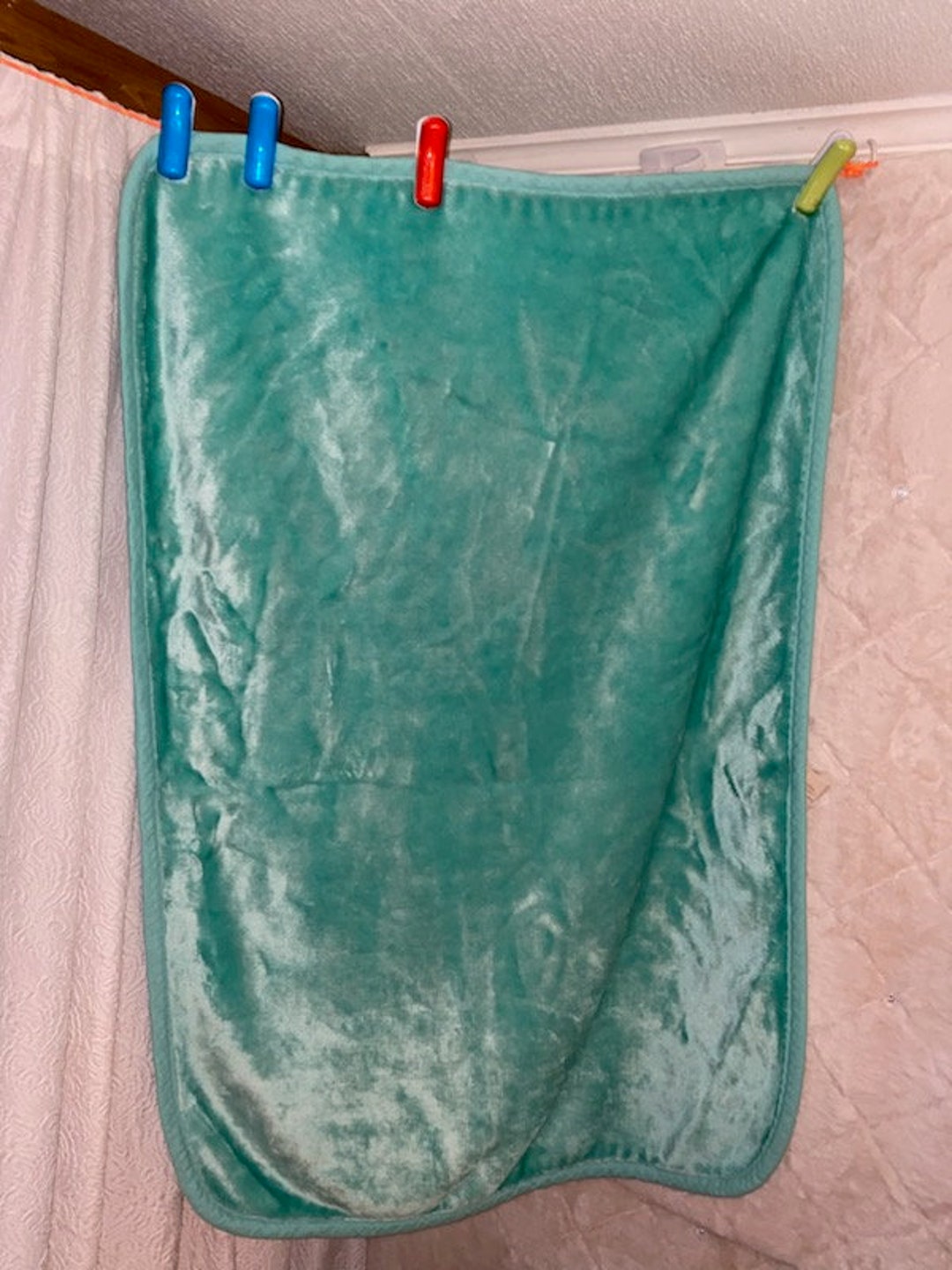 Vintage Novatex Baby Blanket Teal Shiny Soft Seafoam ECU Etsy