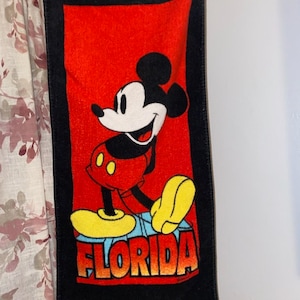 Vintage Mickey Mouse Beach Towel Mini Version Rare Florida Baby towel 13&quot; x 28&quot;