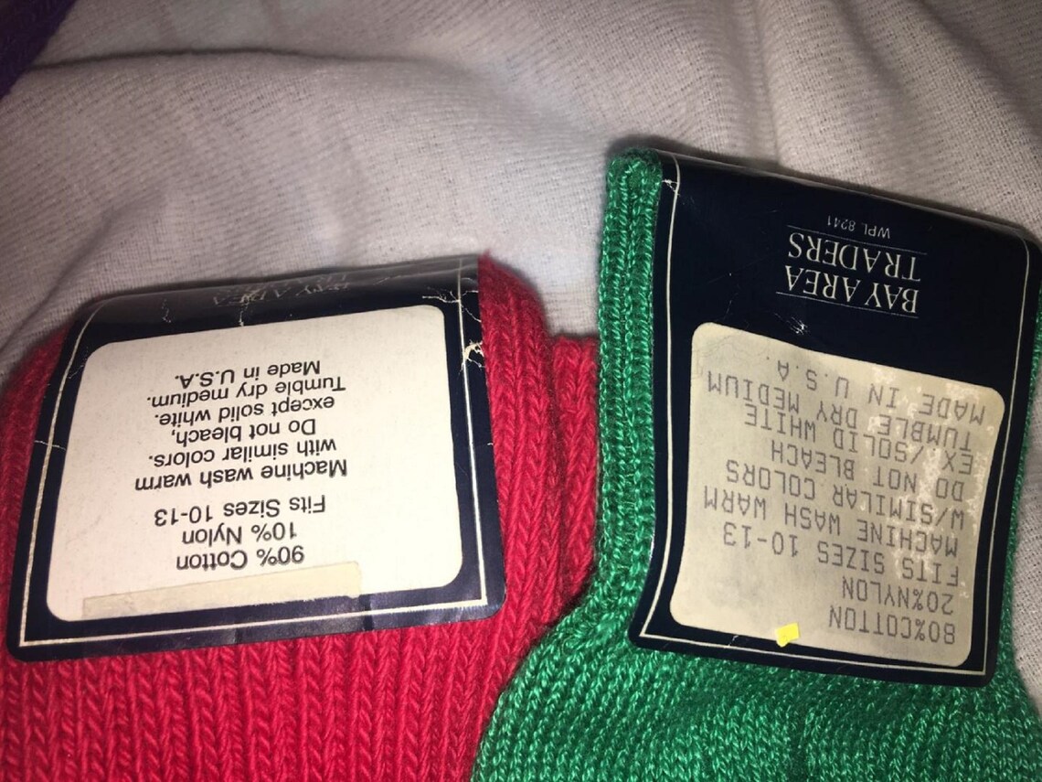 Vintage Bay Area Traders Socks Lot Mens 1013 Cotton Nylon