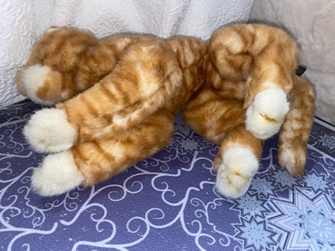Vintage Gund Cat Plush Collectors Classic Orange White Tabby 1985