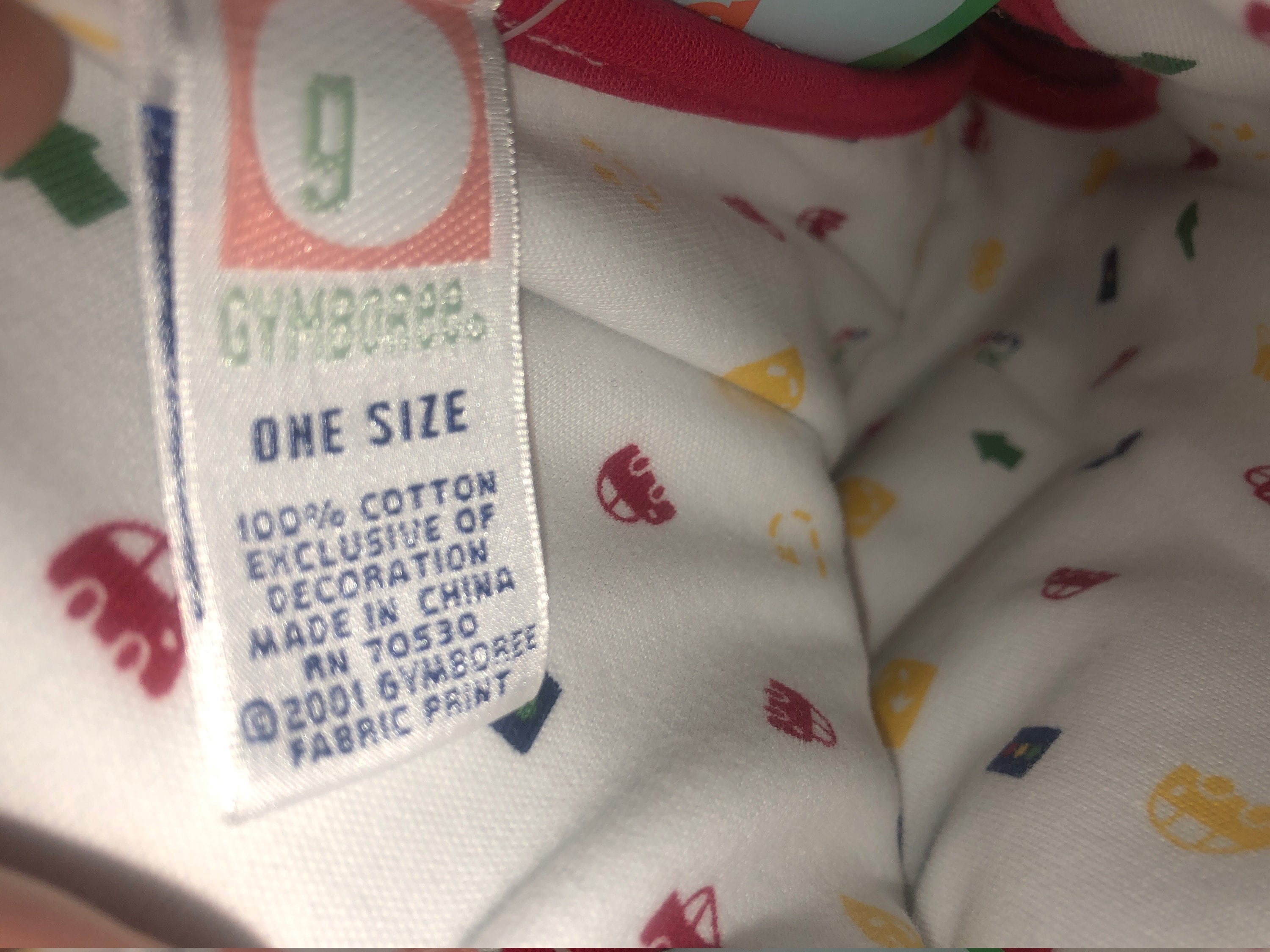 Vintage Gymboree Baby Blanket Cars White Side Red Blue Green
