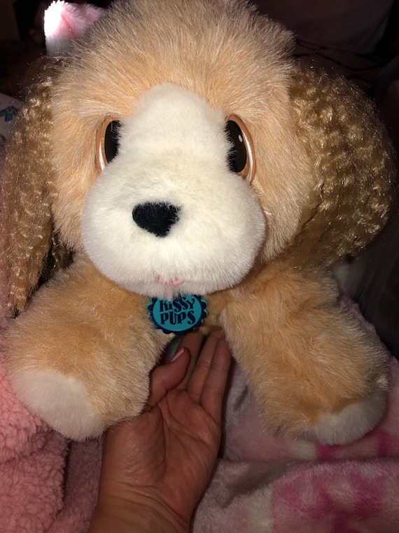 Vintage Mattel Kissy Pups Dog Plush Rare 1990 Animated Squeeze