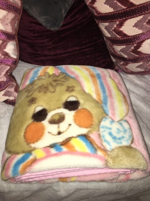 Vintage Baby Blanket Bear Bed Sleep Teddy Bears Teddy Beddy Pink