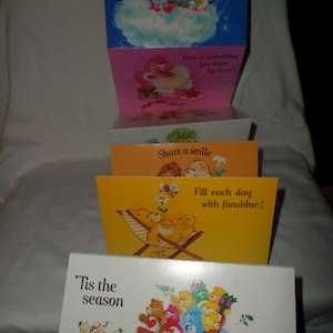 Vintage Care Bears Postcards lot of 12 different cards Christmas & more NIP mail blue scrapbooking journal write send