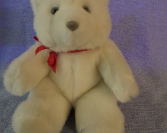 Vintage Heartline Bear Plush Baby Light Blue Satin Paws ears