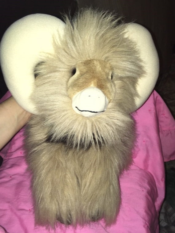 Vintage Big Horn Ram Plush Frou Fuzzy Carousal Cuddle 15 Cute