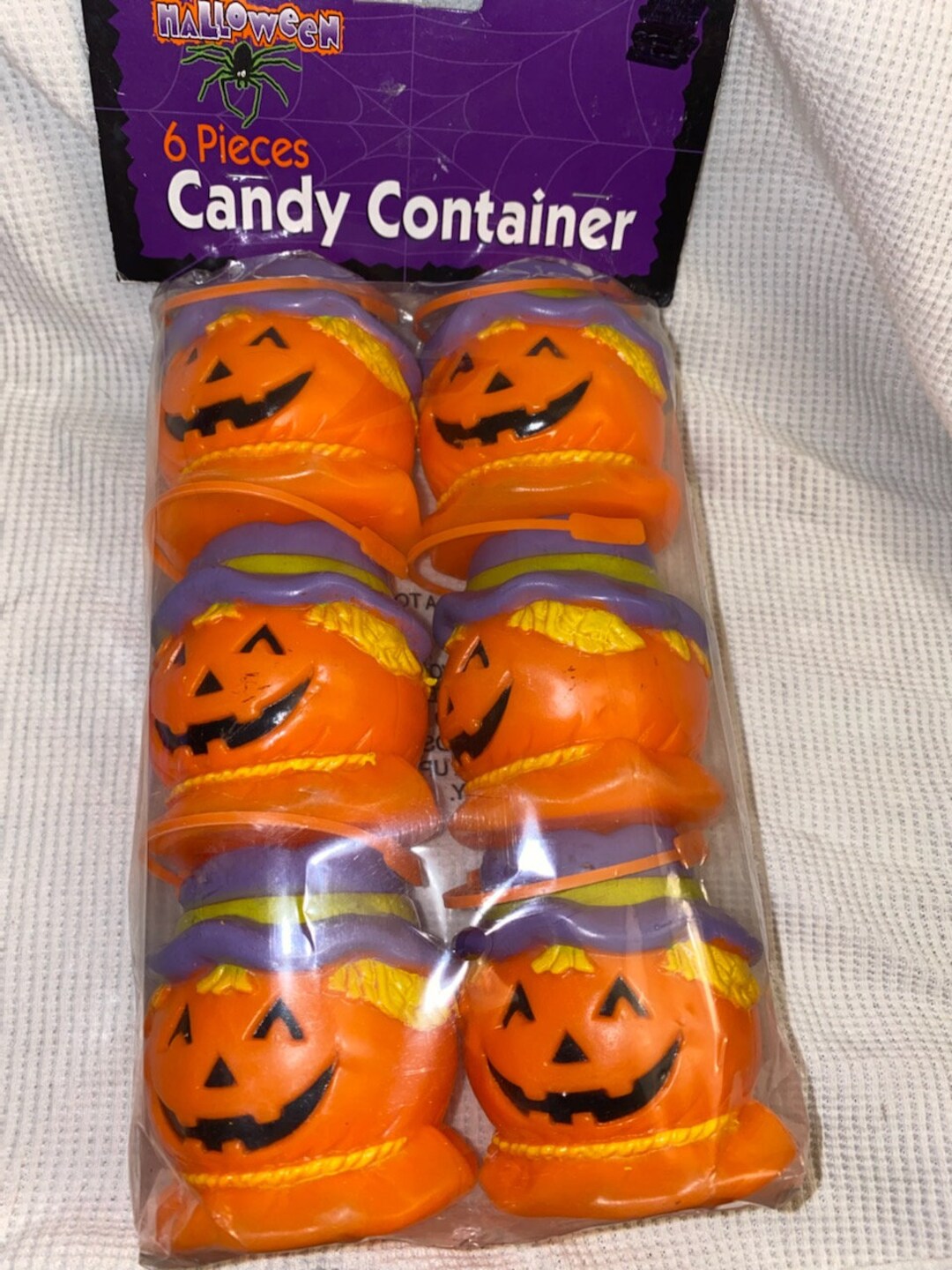 Vintage Halloween Treat Containers Lot Pumpkin Scarecrow Mini Pail NIP ...