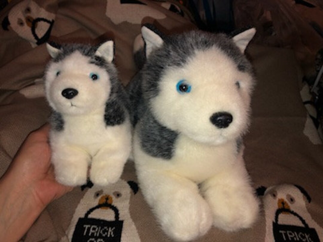Vintage Russ Husky Dog Plush Blizzard and Blizzard Jr Puppy ECU 13 8 Etsy