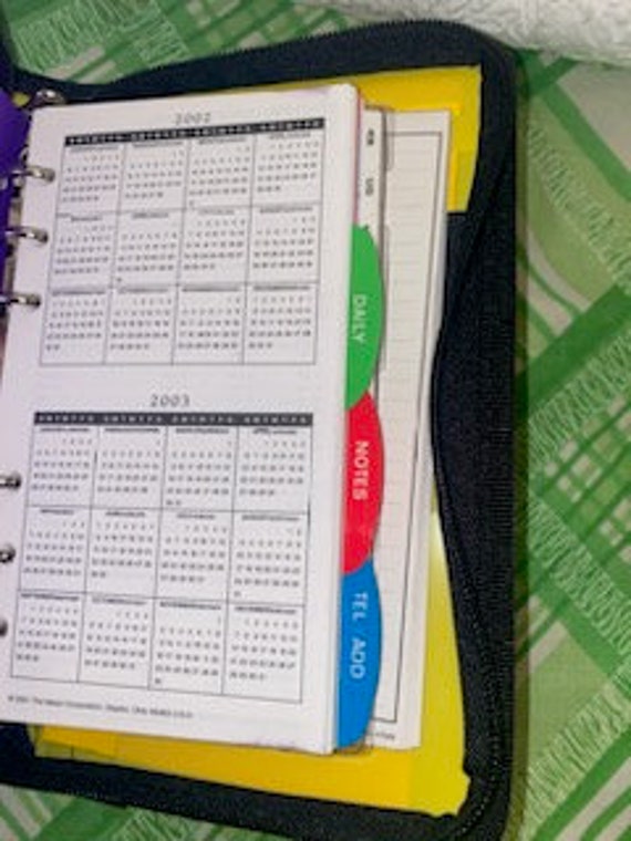 Vintage Mead Planner Brights Yellow Black New 2002 2003