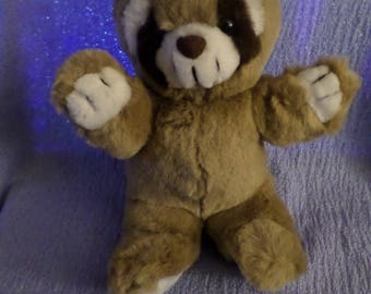 Cuddle Wit Raccoon plush light brown dark brown white 11"