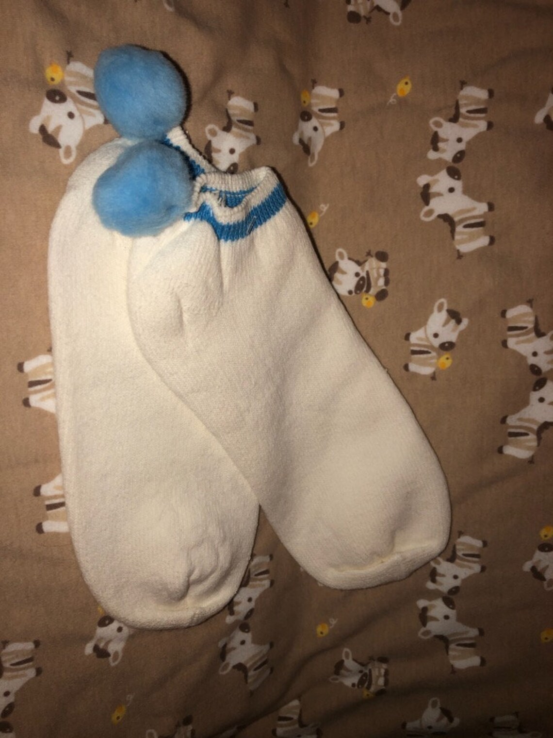 Vintage Pom Pom Socks Tennis Womens 911 Blue stripe ball Etsy