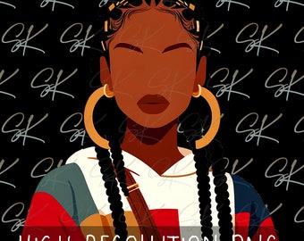 Black Woman Faceless Clipart, Transparent PNG (Digital Download)