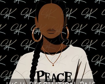 Black Woman Faceless Clip Art, Transparent PNG (Digital Download)