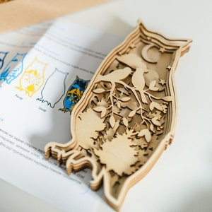 Diy wood kit owl Kids wood kit Painting craft kit Wood colorful toy Coloring set play wood   Gift idea   Birthday gifts