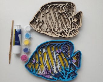 Angel Fish Ornament  DIY  Paint Set Paint your Own fish, Project Craft Ocean, Craft Kit,   Art Party Paint Kit | DIY Birthday   Summer gift
