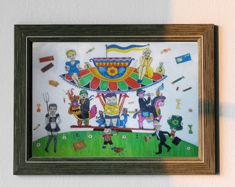 Imprimible-Diseño de interiores Ucrania política, arte brillante, arte digital, descarga digital colorida, impresión de arte mural, altamente detallado