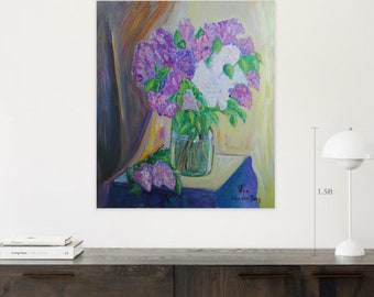 Lilac original oil on canvas painting