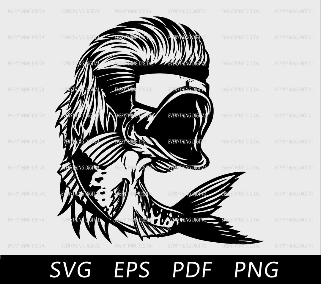 Svg Bass Mullet Fish Mullet Bass Fishing Cricut Instant - Etsy