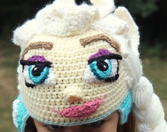 Ice Queen Elsa Crochet Hat Pattern | Frozen Crochet Hat Pattern | Elsa Crochet Wig Tutorial | Instant PDF Pattern