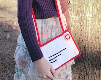 Liebesbrief-Umschlag häkeln Valentinstag Geldbörse Muster PDF - Designed und getestet von Crocheters