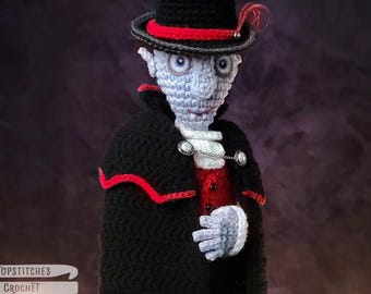 Vlad the Vampire Doll Crochet Amigurumi Pattern PDF - Designed and Tested by Crocheters