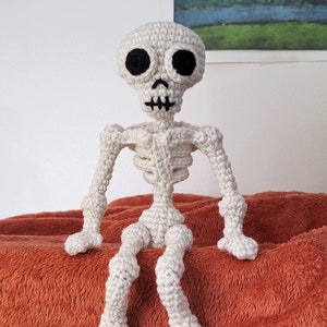 Mr. Bones Skeleton Doll Crochet Pattern | Tiny Skelly Figure DIY Tutorial | 12" Doll | Armature/Wiring Tutorial Included | Spooky Decor