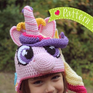 My Little Pony Princess Cadence Crochet Hat Pattern | Unicorn Crochet Hat Pattern | MLP Costume Crochet Hat Tutorial | Instant PDF